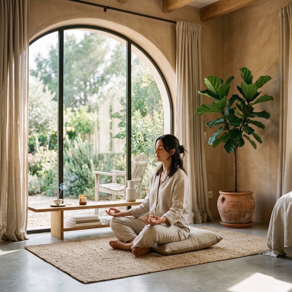 Serene wellness meditation scene